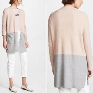 Madewell Kent Colorblock Cardigan Sweater in Coziest Yarn; Open Front - Women XS